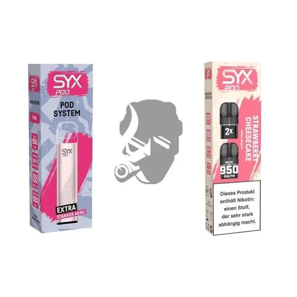 SYX Pod Pink + Cartridge Strawberry Cheesecake