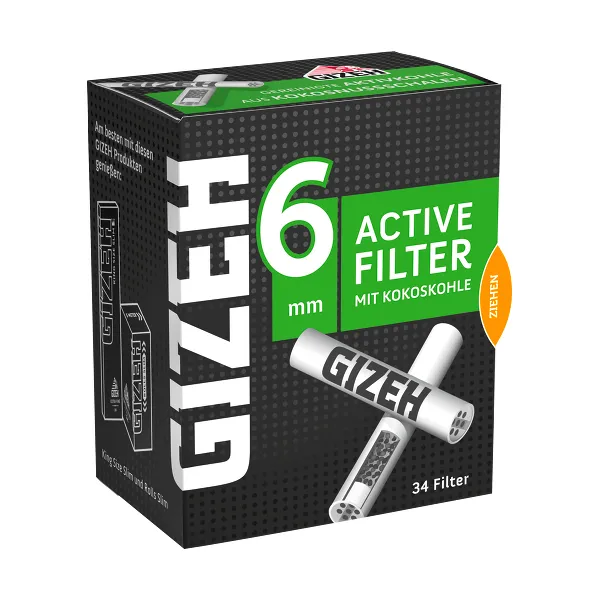 GIZEH Black Active Filter 6mm 1 x 34 Stück