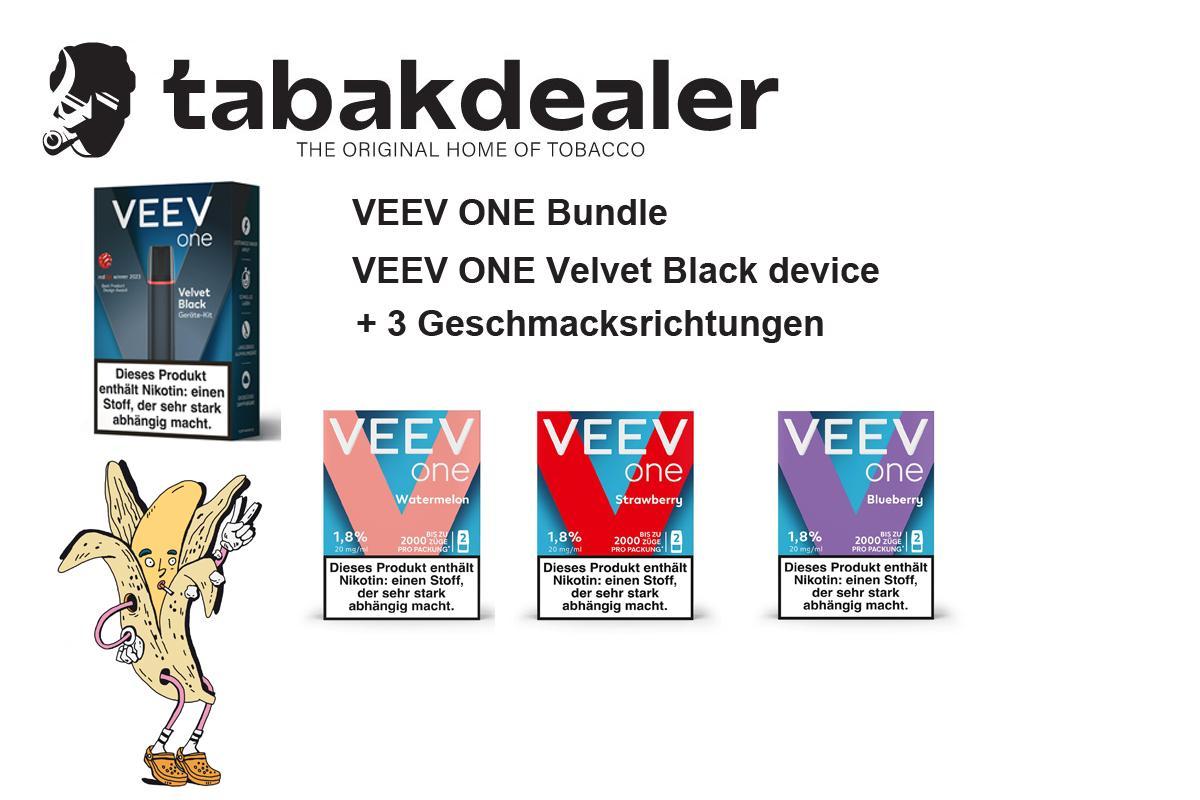 VEEV ONE Velvet Black Device + 3 Geschmacksrichtungen
