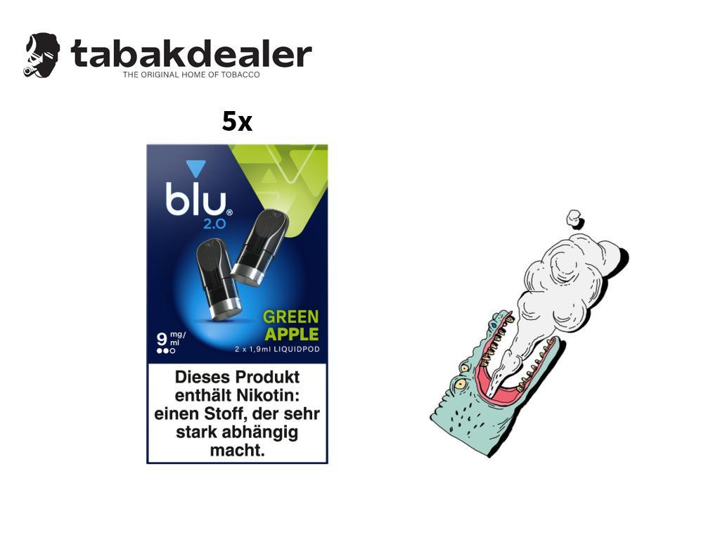 5x blu 2.0 Liquidpod Green Apple 9mg/ml 