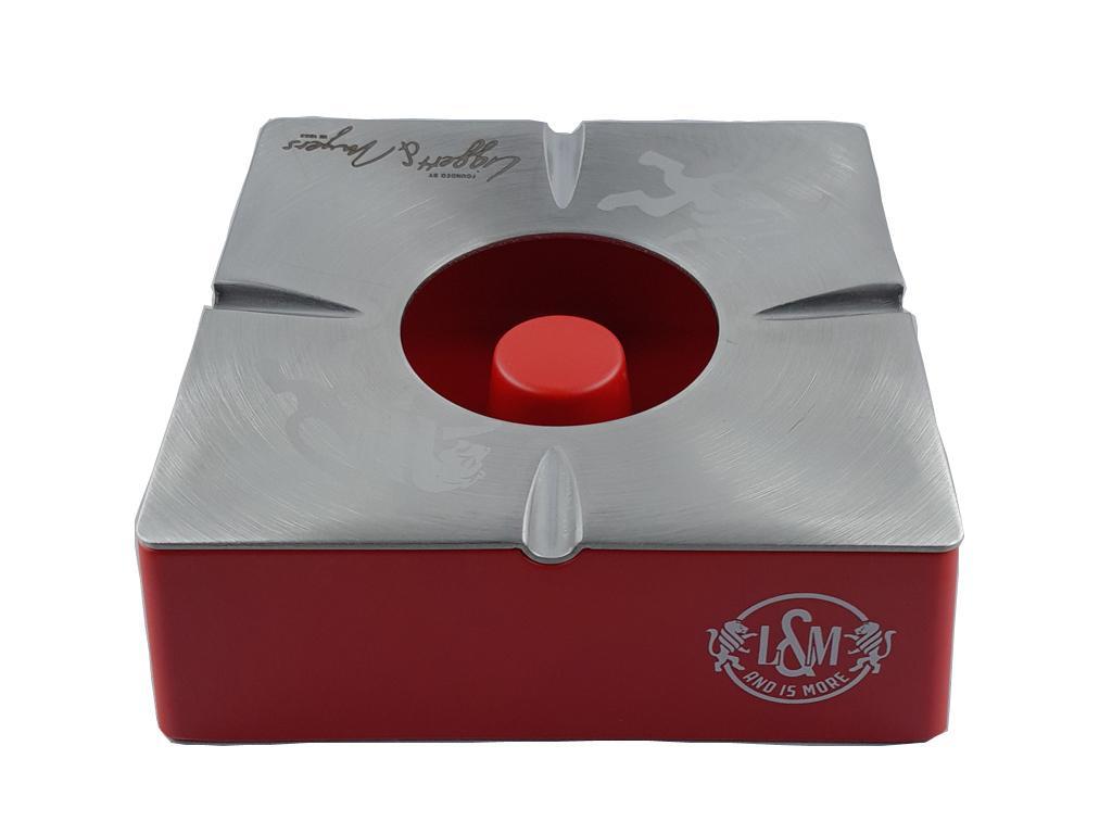 L&M Aschenbecher Silber / Rot