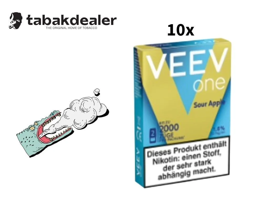 10x Veev One Pod Sour Apple