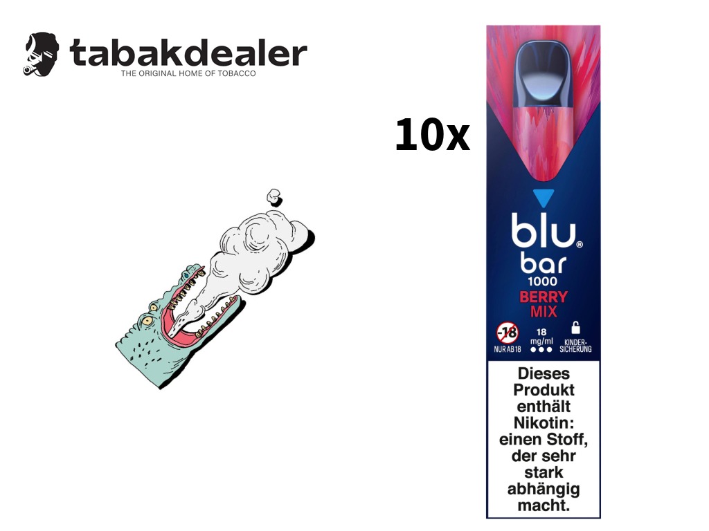 blu bar Berry Mix E-Shisha 18mg/ml 10 Stück 10 x 1 Stück