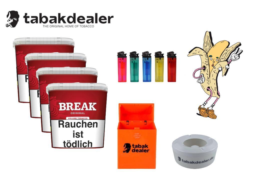 4 x Break Blue Bucket + 5 Cool Feuerzeuge + 1 Windascher + Tabakdealer Etui 