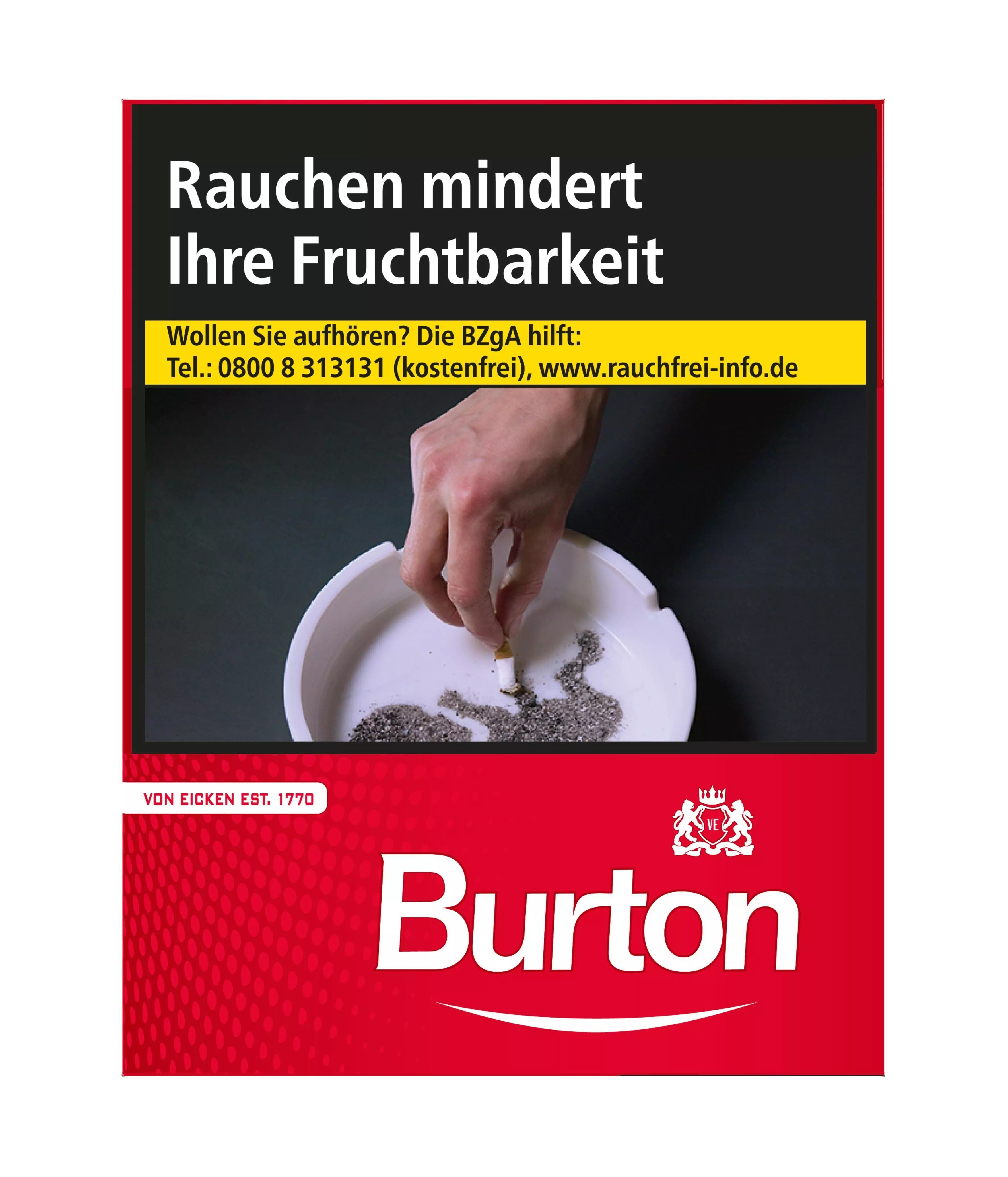 "Alter Preis" Burton Original XL 8 x 25 Zigaretten