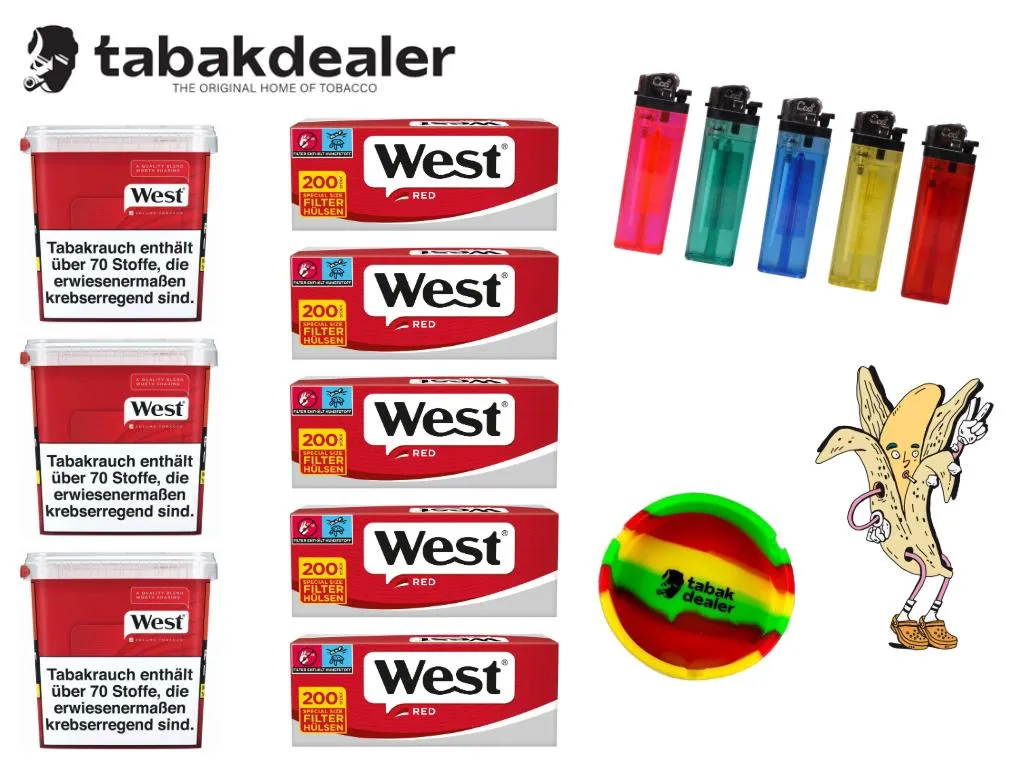 3x West Red Tabak 176g