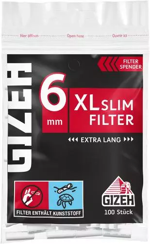 Gizeh Black XL Slim Filter 20 x 100 Filter