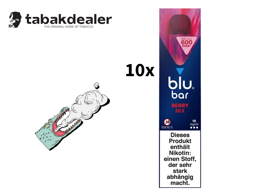 blu bar Berry Mix E-Shisha 18mg/ml 10 Stück 10 x 1 Stück