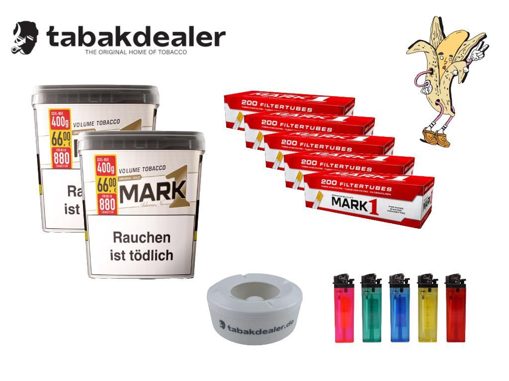 2x Mark 1 VT Gold + 1000 Mark Adams Hülsen + 5 Cool Feuerzeuge+ 1 Windascher 