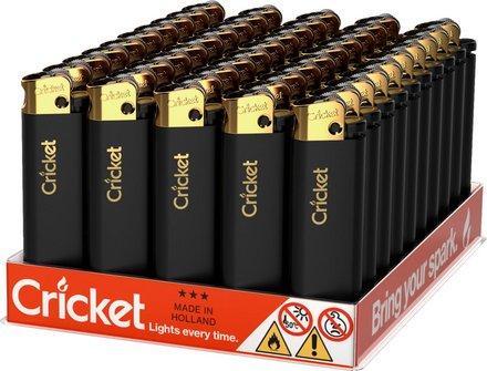 CRICKET Einwegfeuerzeug "Schwarz / Gold" 1 x 50 Feuerzeuge