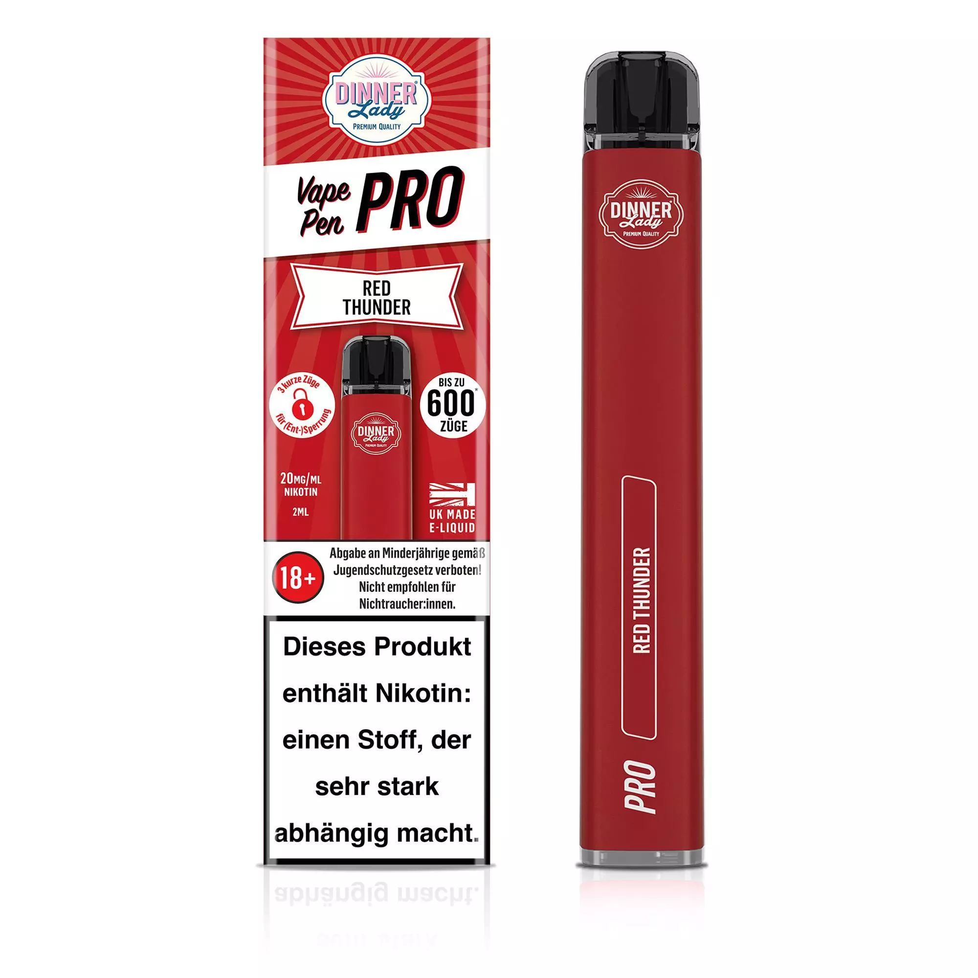D.Lady Vape Pen Pro Red Thunder 20mg/ml Nikotin