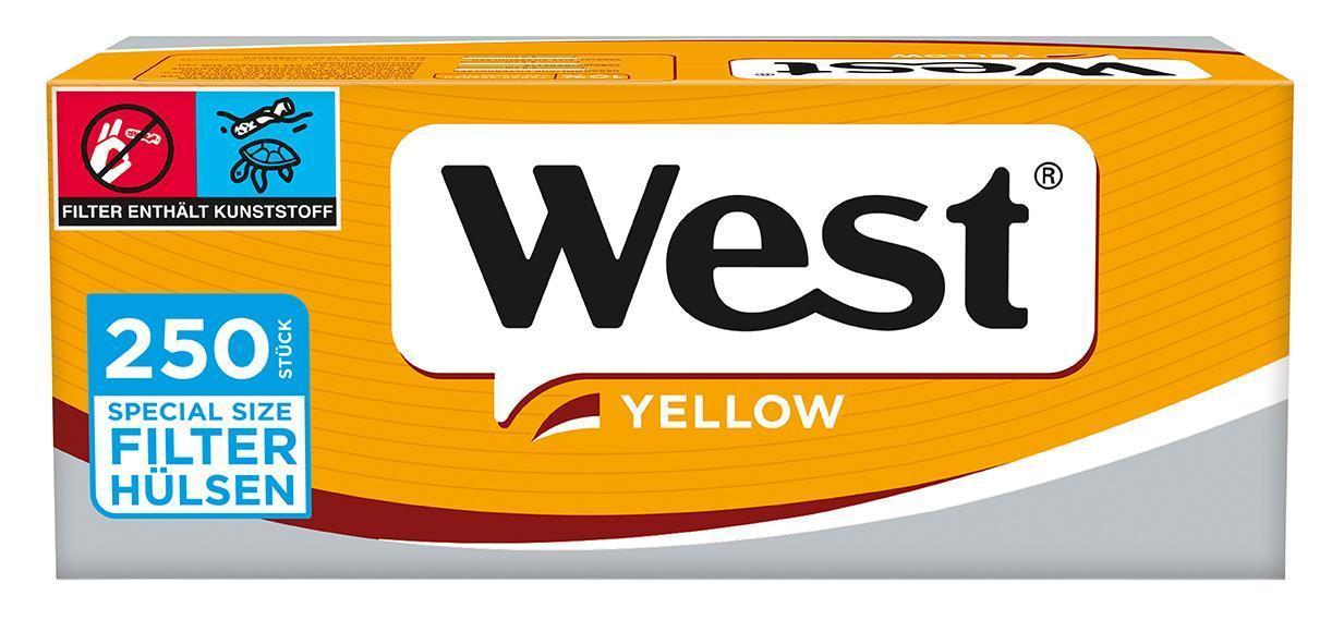 4 x West Yellow Vol.Zip Bag 90g, 750 Hülsen, OCB FZ, TD Etui, TD Tasche