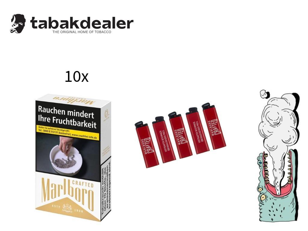 10x20 Zigaretten Marlboro Crafted Gold + 5x Marlboro Feuerzeuge 