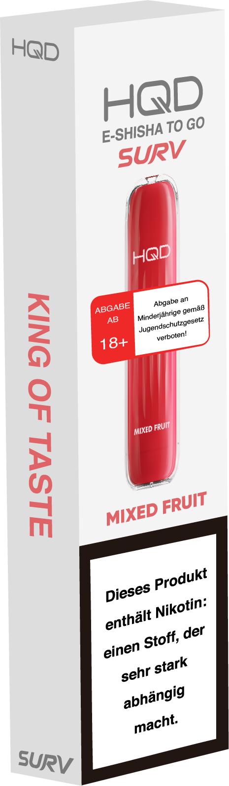 HQD SURV Mixed Fruit E-Shisha Einweg 18mg/ml Nikotin