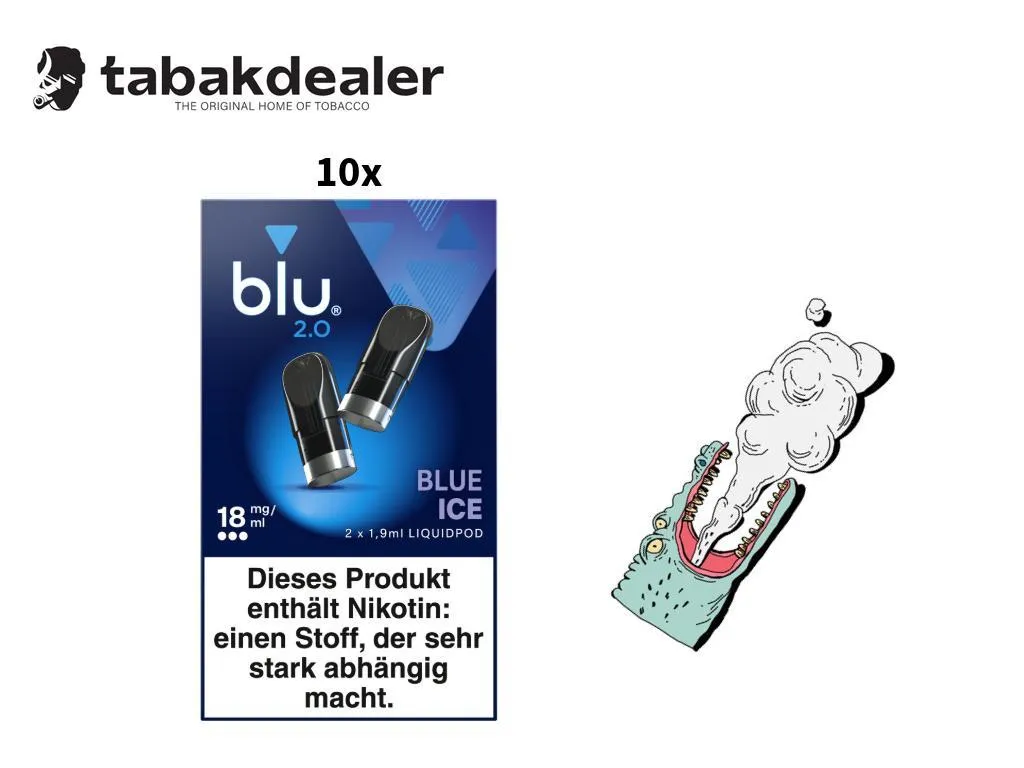 10x blu 2.0 Liquidpod Blue Ice 18mg/ml