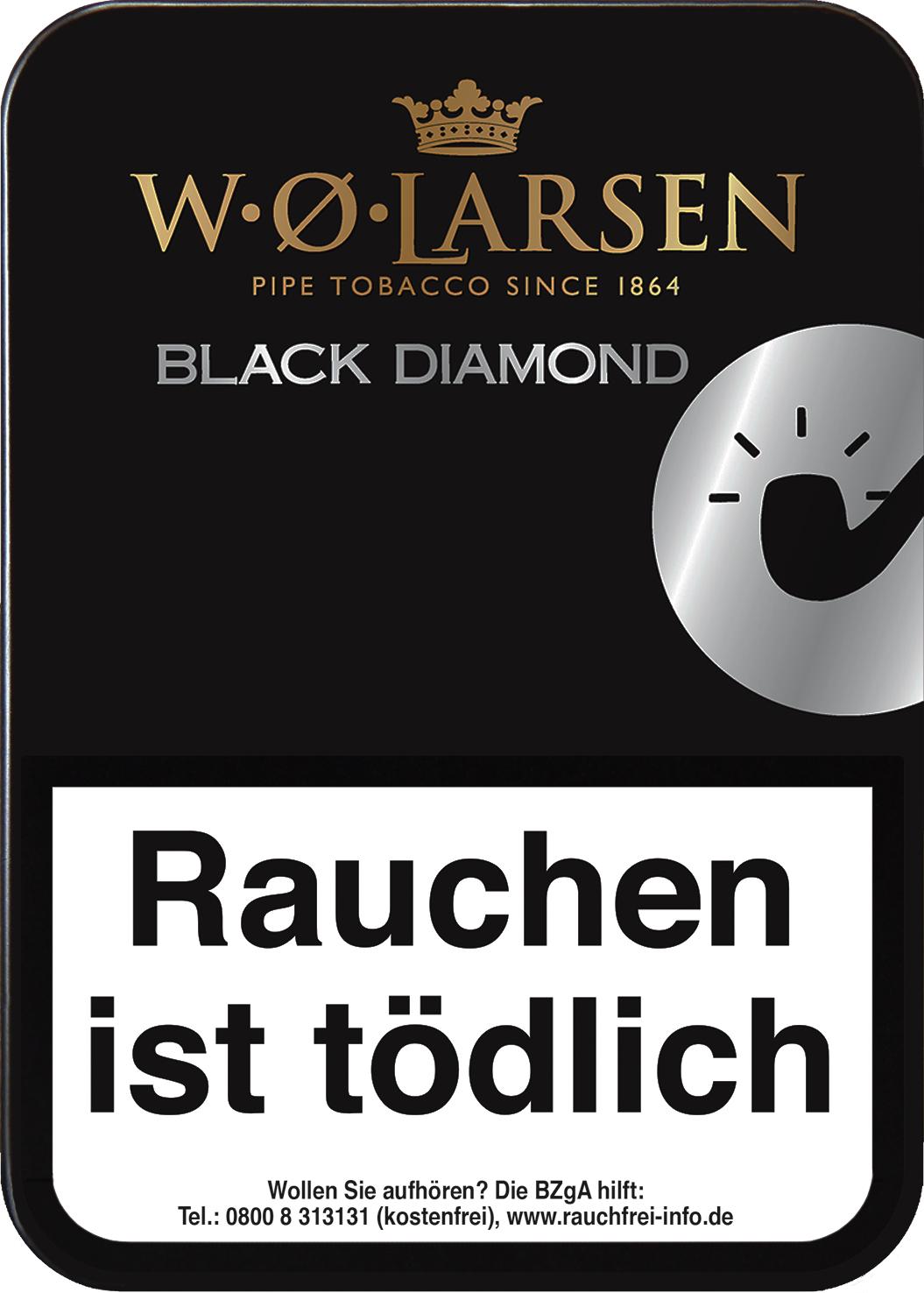 W.O. Larsen Black  Diamond 1 x 100g Pfeifentabak 1 x 100g Krüll