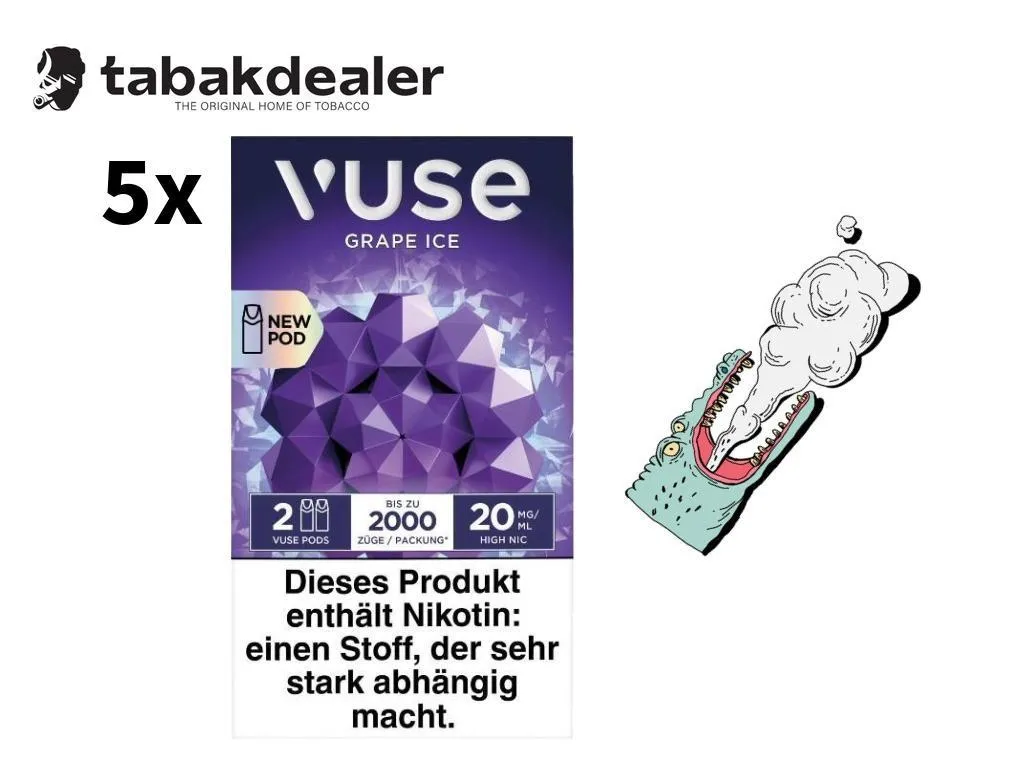 5x Vuse Pods Grape Ice 20mg 5 x 2 Pods