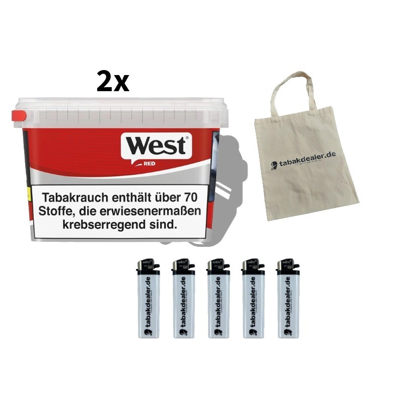 2x West Red Box Tabak 176g 