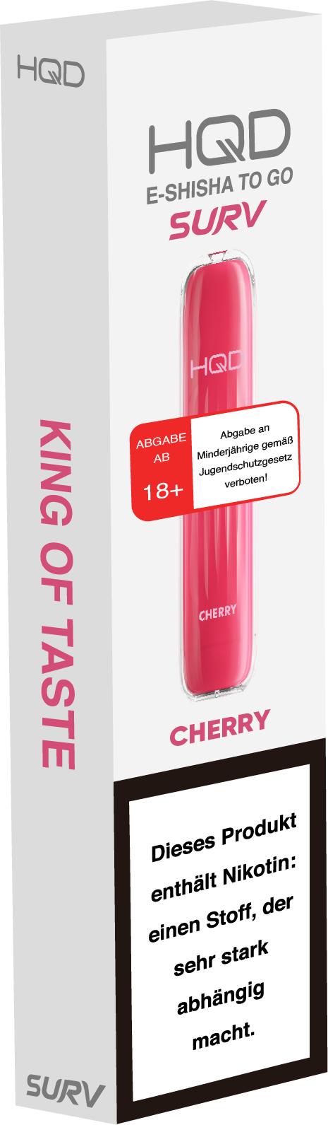 HQD SURV Cherry E-Shisha Einweg 18mg/ml Nikotin