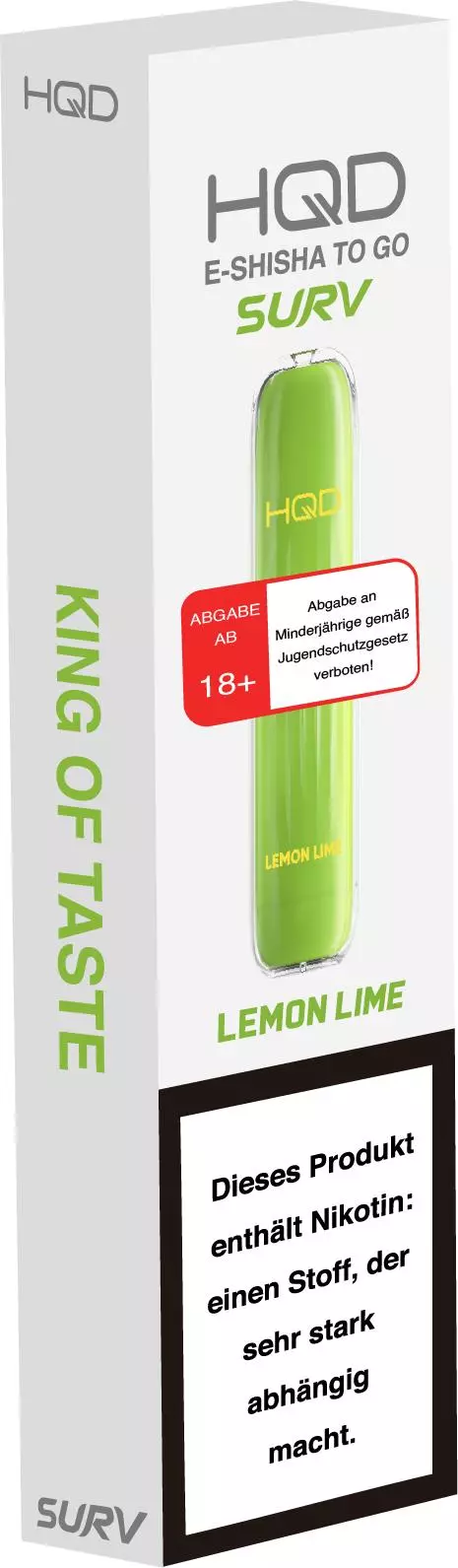 HQD SURV Lemon Lime Ice E-Sisha Einweg 18mg/ml Nikotin