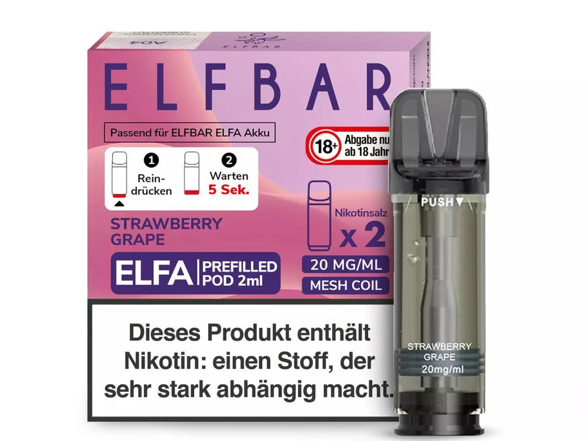 Elfbar Elfa Pod Strawberry Grape 20mg/ml Nikotin 1 x 2 Pods