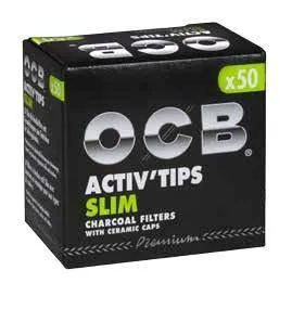 OCB Activ Tips Slim Aktivkohlefilter 7mm 10 x 50 Stück