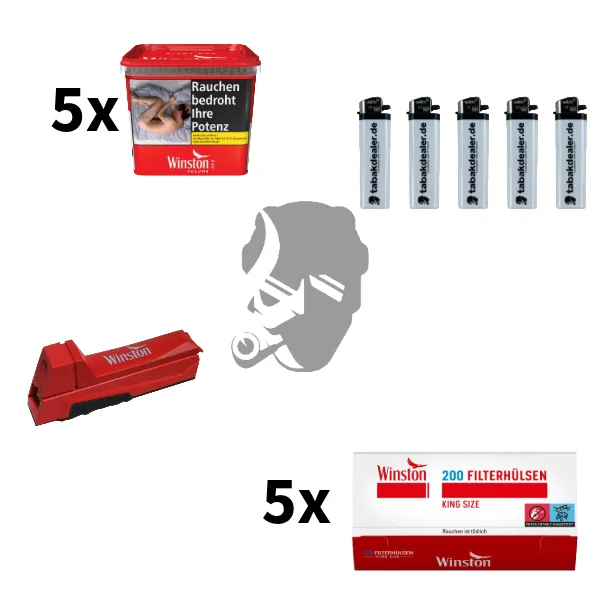 5x Winston Red Mega Box 120g