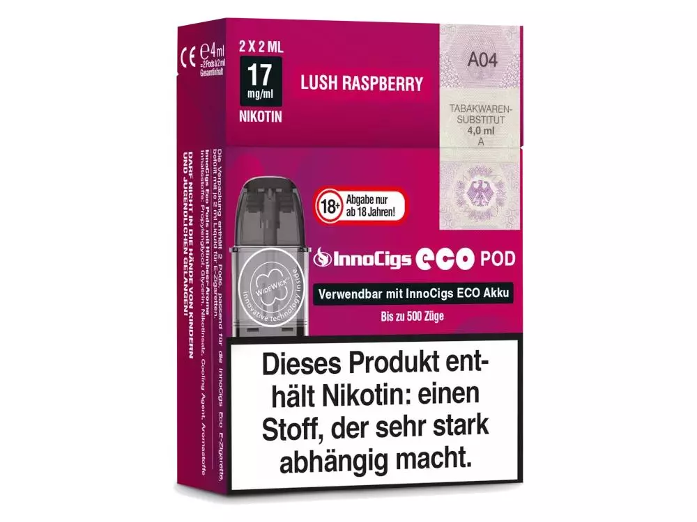 Innocigs Eco Pod Lush Raspberry ( 2 Stück pro Packung ) 17mg/ml Nikotin
