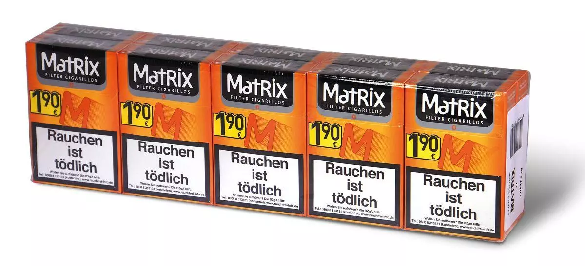 Matrix Orange Filter Naturdeckblatt 10 x 17 Zigarillos