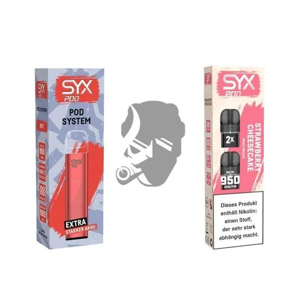 SYX Pod Red + Catridge Strawberry Cheesecake