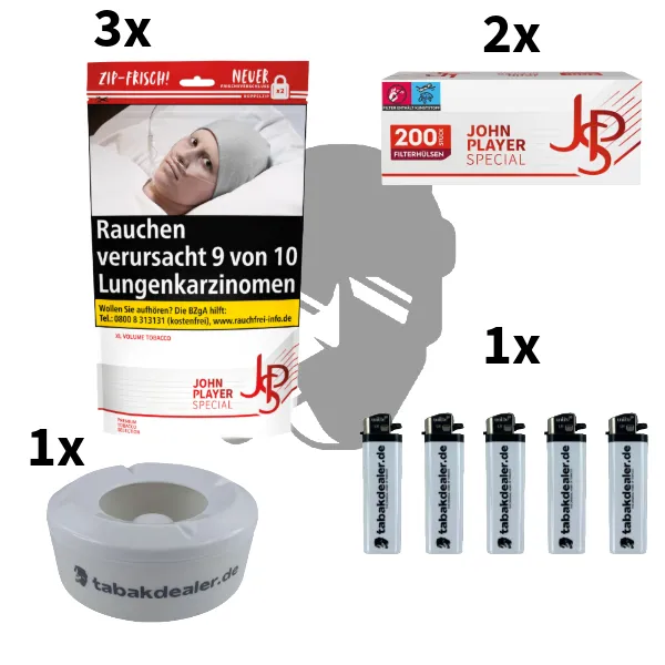 3x John Player Special Red XL Volume Tobacco Zip Bag 80g