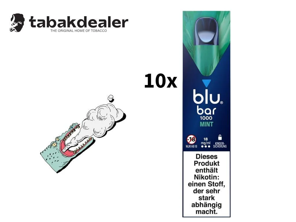 blu bar Mint E-Shisha 18mg/ml 10 Stück