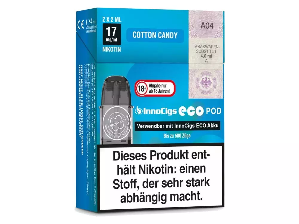Innocigs Eco Cotton Candy ( 2 Stück pro Packung ) 17mg/ml Nikotin