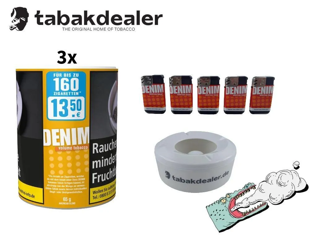 3x Denim Volumentabak 65g