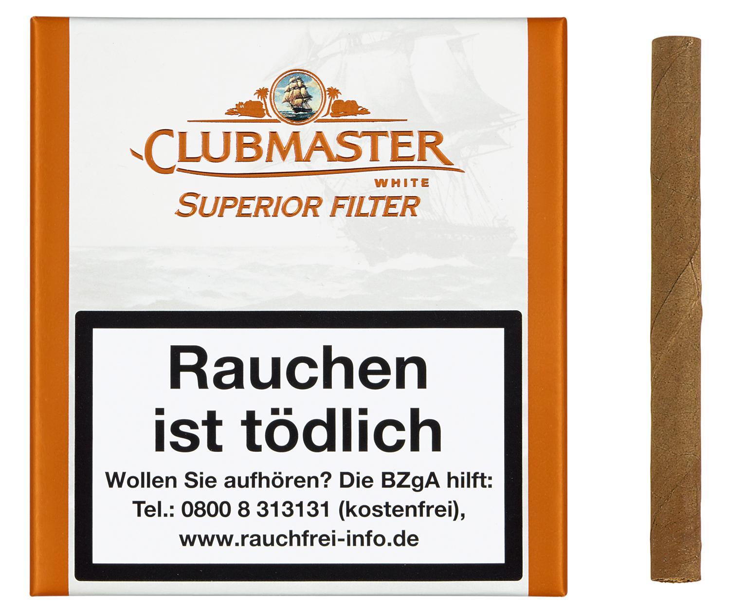 Clubmaster Superior Filter White Nr. 178 5 x 20 Zigarillos