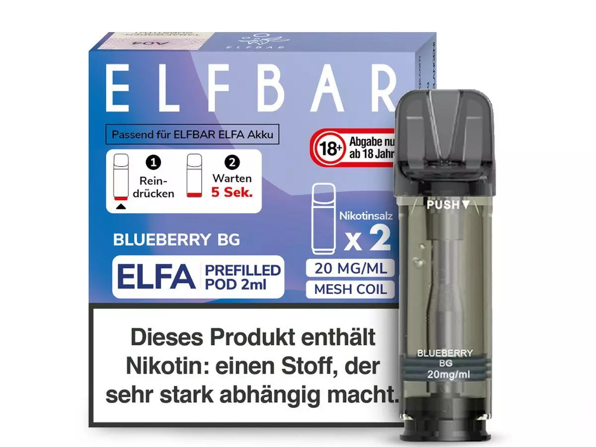 Elfbar Elfa Pod Blueberry BG 20mg/ml Nikotin 1 x 2 Pods