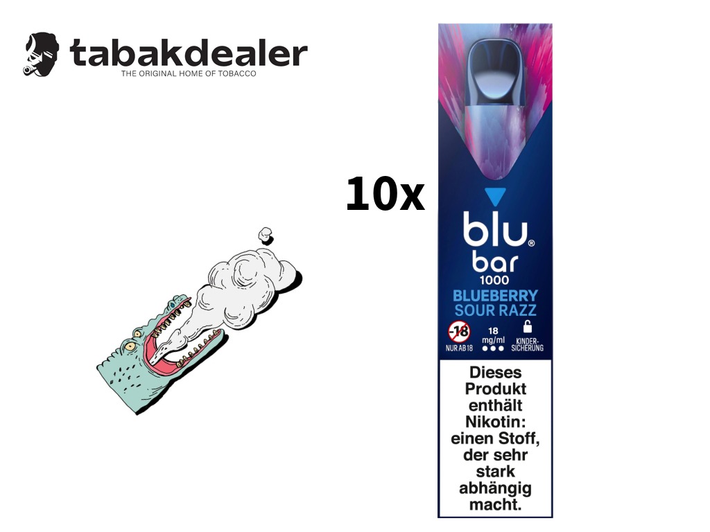 blu bar Blueb. Sour Razz E-Shisha/ml 10 Stück 