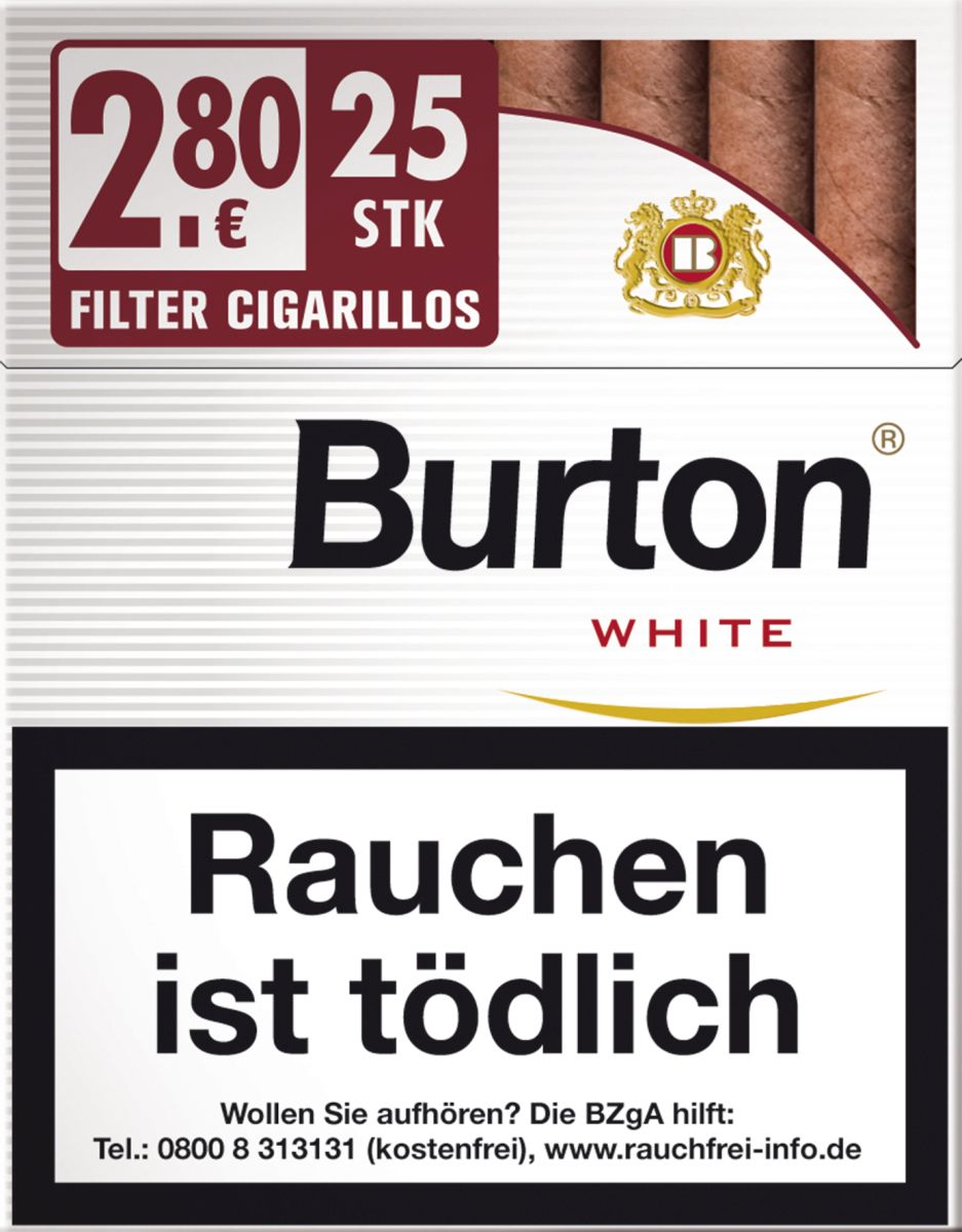 Burton Blue Filter Cigarillos Xl Naturdeckblatt 8 x 25 Zigarillos