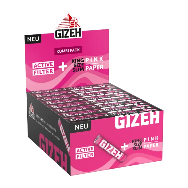 GIZEH PINK KSS + Active Filter 16 x 34 Blättchen