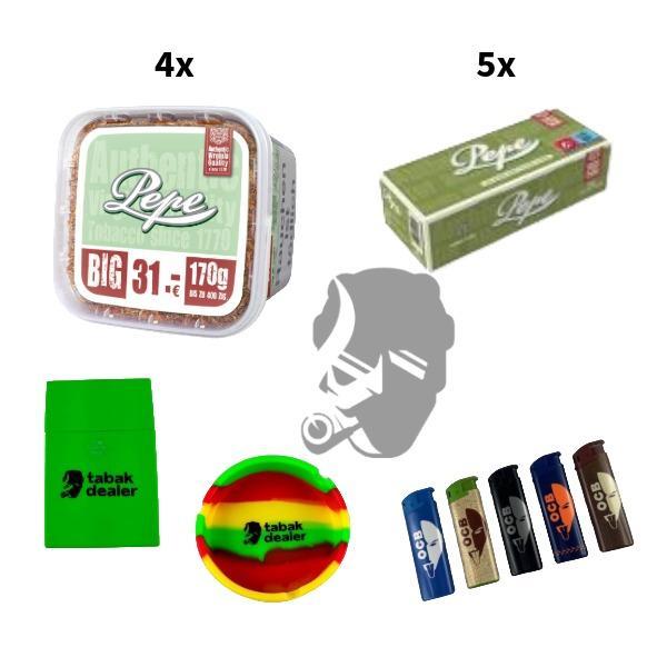 4x Pepe Bright Green XXXL Tabak 170g 