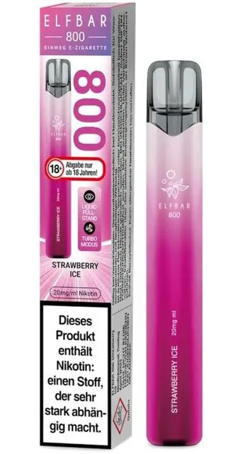 ELFBAR 800 Strawberry Ice E-Shisha 20mg/ml Nikotin