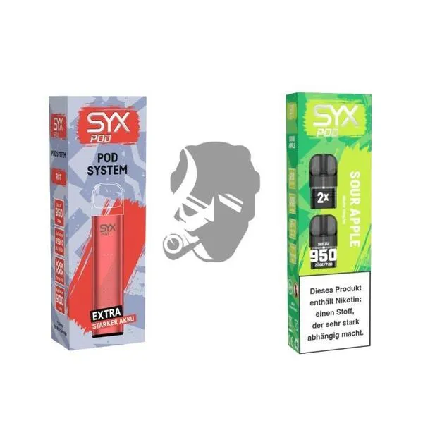 SYX Pod Red + Cartridge Sour Apple