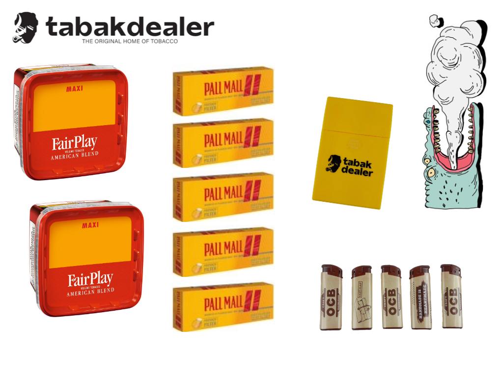 Fair Play Maxi Box + 1000 Hülsen + 5 OCB Feuerzeuge + 1 Tabakdealer Etui 