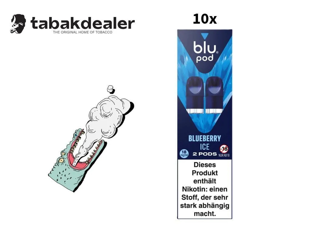 10x blu Pod Blueberry Ice 18mg/ml