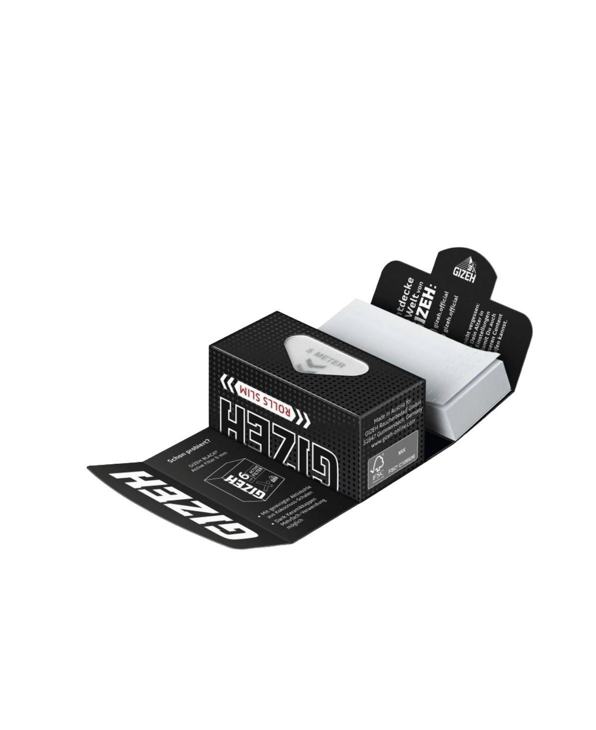 GIZEH BLACK Rolls Slim + Tips 1 x 50 Blättchen