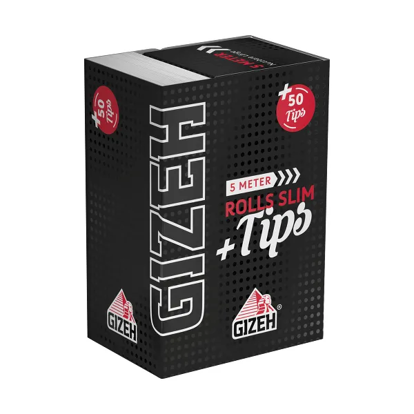 GIZEH BLACK Rolls Slim + Tips 1 x 50 Blättchen
