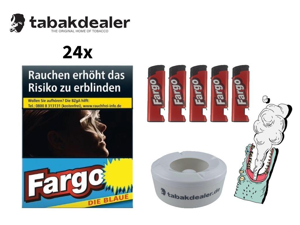 24x Fargo Blau XL Zigaretten, Fargo FZ, Aschenbecher 