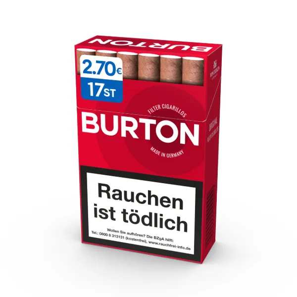 Burton Original Filter Cigarillos Rot 10 x 17 Zigarillos