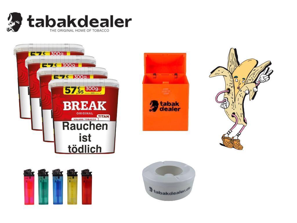 4 x Break Original Titan + 5 Cool Feuerzeuge + 1 Windascher+ Tabakdealer Etui 