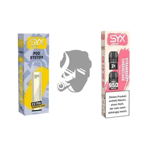 SYX Pod Gold + Cartride Strawberry Cheescake